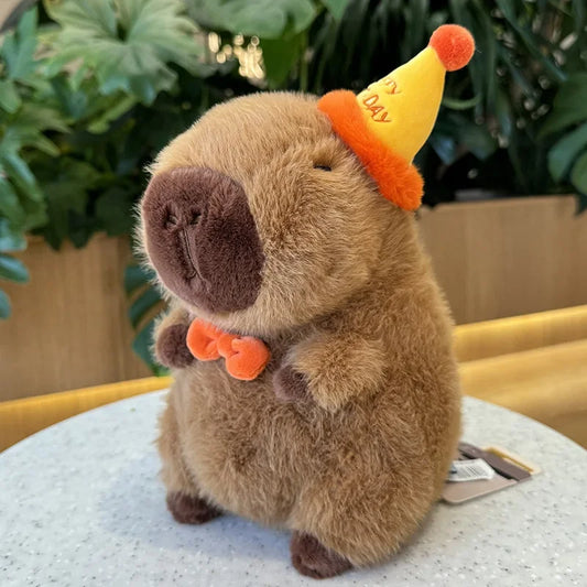 Happy Birthday and Milk Bottle Capibara Plush Toy